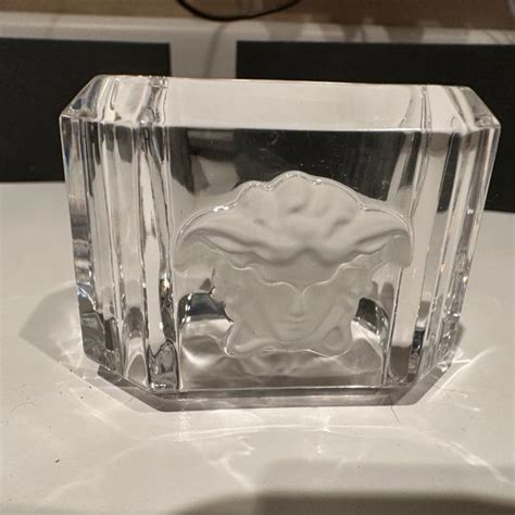 versace napkin holder glass|Versace Rosenthal Medusa Crystal Glass Napkin Ring Holder.